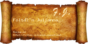 Foltán Julianna névjegykártya